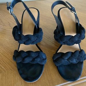 Rebecca Minkoff thick heeled black suede shoes